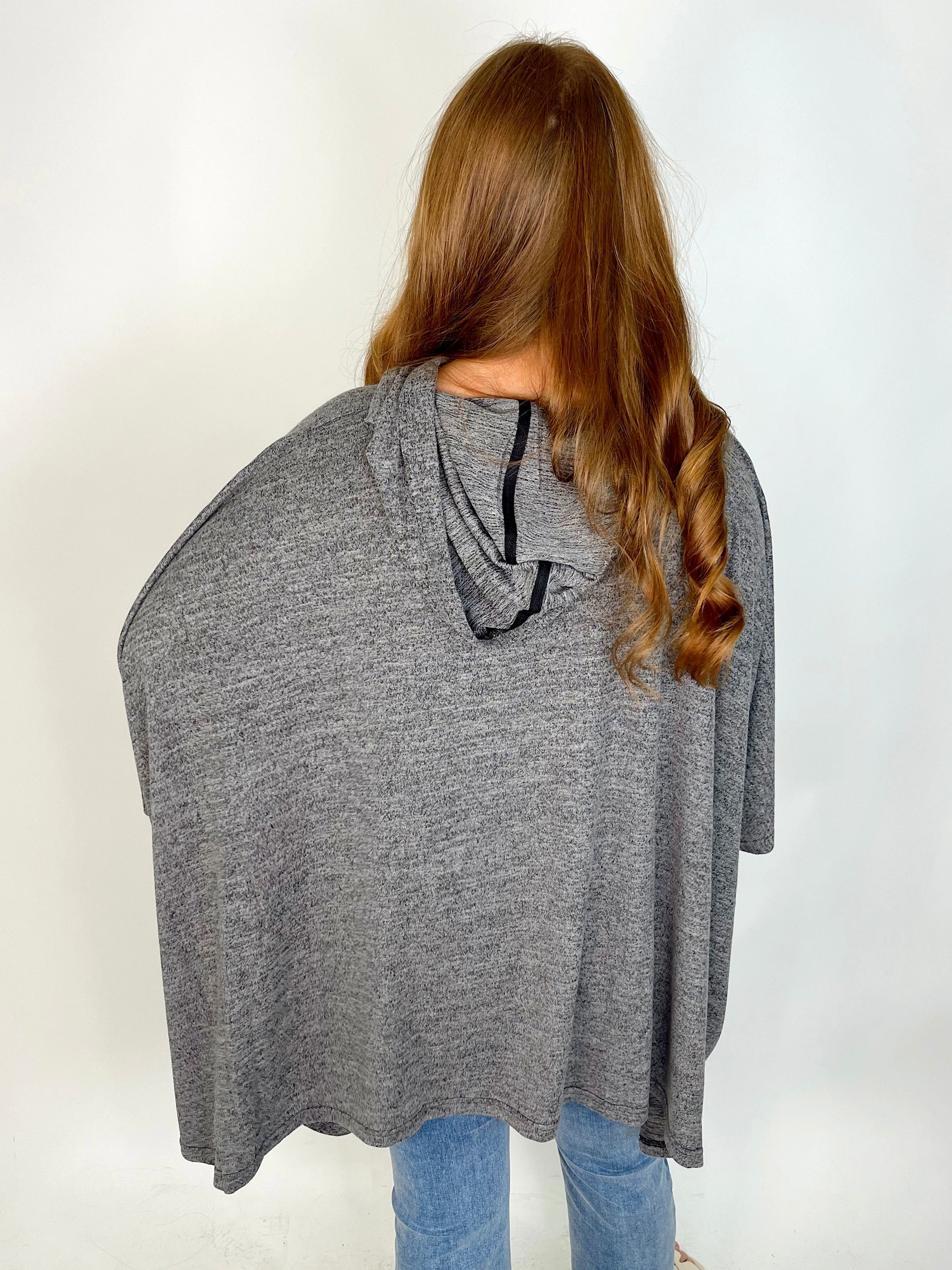 The Brittany Poncho | DOORBUSTER-Poncho-Cotton Bleu-The Village Shoppe, Women’s Fashion Boutique, Shop Online and In Store - Located in Muscle Shoals, AL.