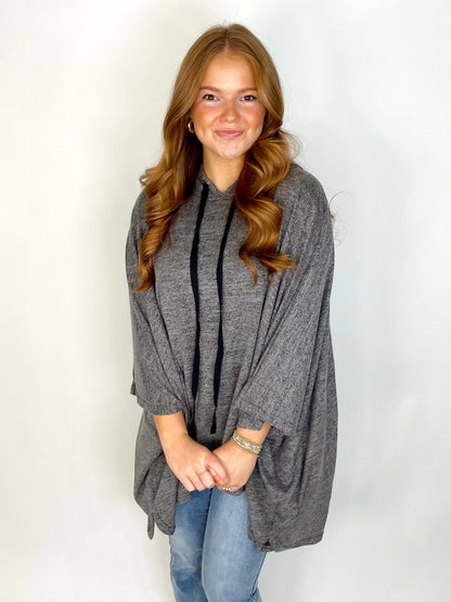 The Brittany Poncho | DOORBUSTER-Poncho-Cotton Bleu-The Village Shoppe, Women’s Fashion Boutique, Shop Online and In Store - Located in Muscle Shoals, AL.