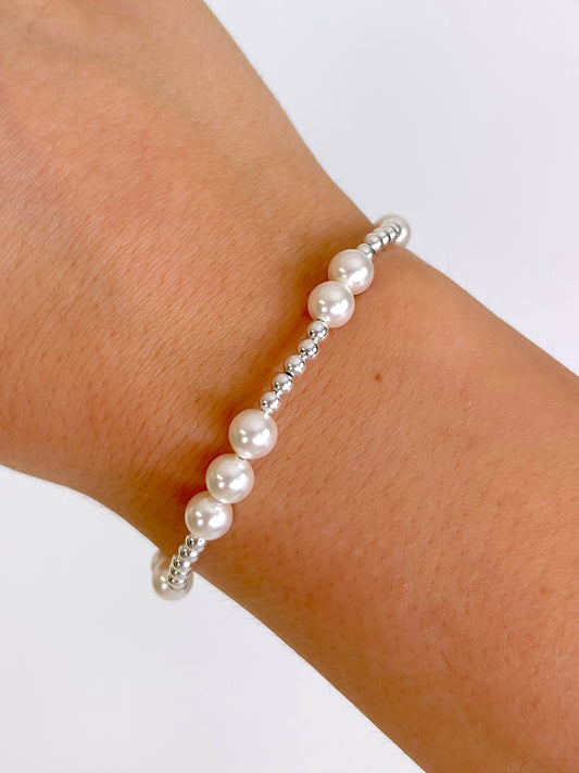 E Newton Hope Unwritten Sterling 6mm Bead Bracelet - Pearl-Bracelets-ENEWTON-The Village Shoppe, Women’s Fashion Boutique, Shop Online and In Store - Located in Muscle Shoals, AL.