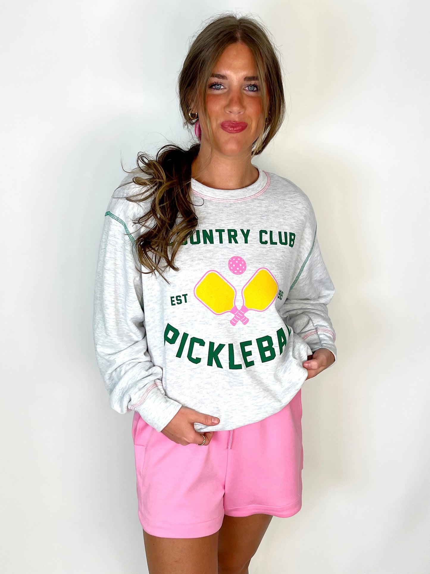 Queen of the Court Sweatshirt-Sweatshirt-Peach Love California-The Village Shoppe, Women’s Fashion Boutique, Shop Online and In Store - Located in Muscle Shoals, AL.