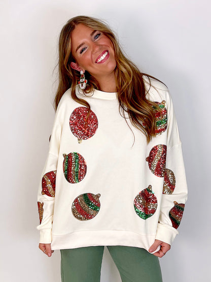 Deck the Halls Sweatshirt-Sweatshirt-Peach Love California-The Village Shoppe, Women’s Fashion Boutique, Shop Online and In Store - Located in Muscle Shoals, AL.