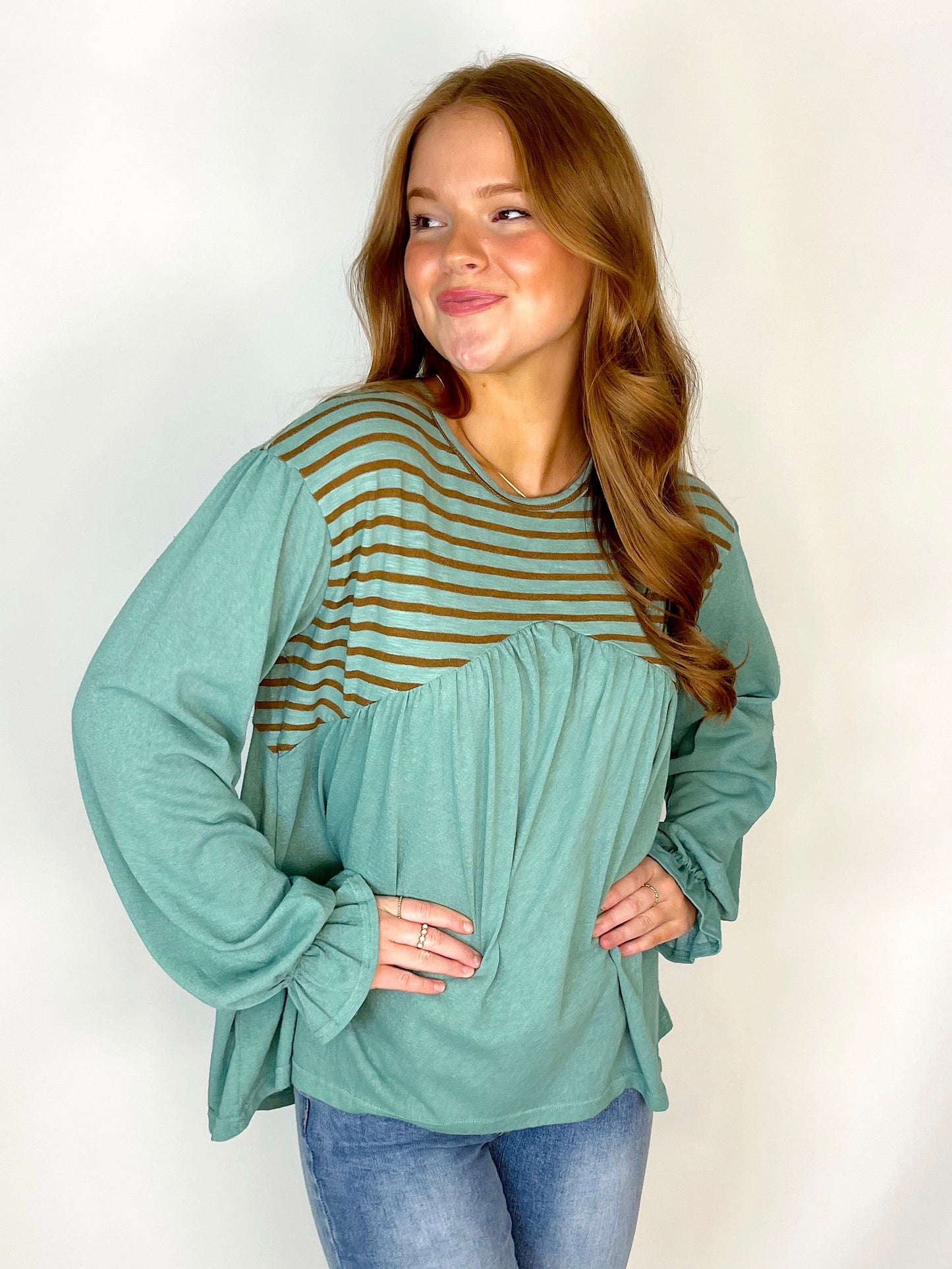 The Beth Top-Long Sleeves-Easel-The Village Shoppe, Women’s Fashion Boutique, Shop Online and In Store - Located in Muscle Shoals, AL.