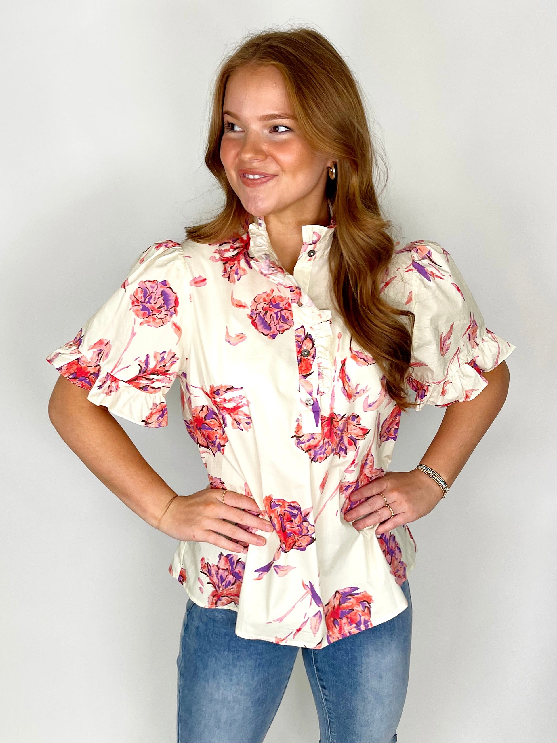 The Mae Top-Short Sleeves-Entro-The Village Shoppe, Women’s Fashion Boutique, Shop Online and In Store - Located in Muscle Shoals, AL.