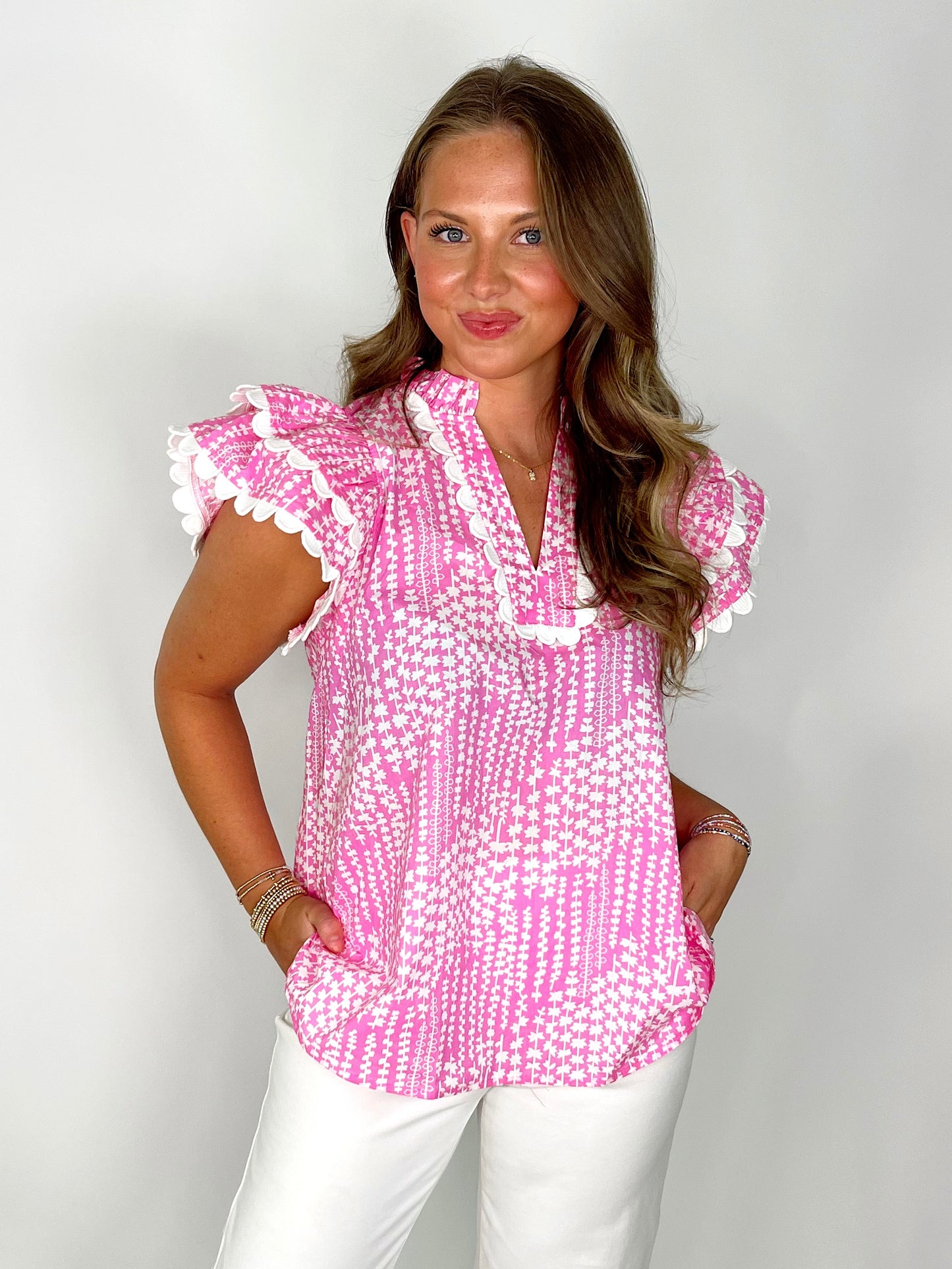 The Emily Top-Blouse-Entro-The Village Shoppe, Women’s Fashion Boutique, Shop Online and In Store - Located in Muscle Shoals, AL.