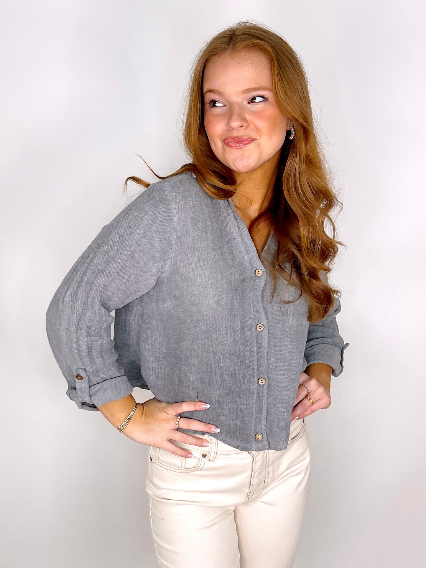 The Gina Blouse-Blouse-Linen & Cotton House-The Village Shoppe, Women’s Fashion Boutique, Shop Online and In Store - Located in Muscle Shoals, AL.