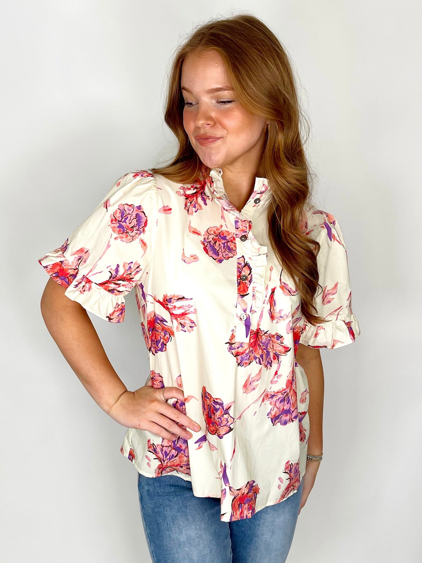 The Mae Top-Short Sleeves-Entro-The Village Shoppe, Women’s Fashion Boutique, Shop Online and In Store - Located in Muscle Shoals, AL.