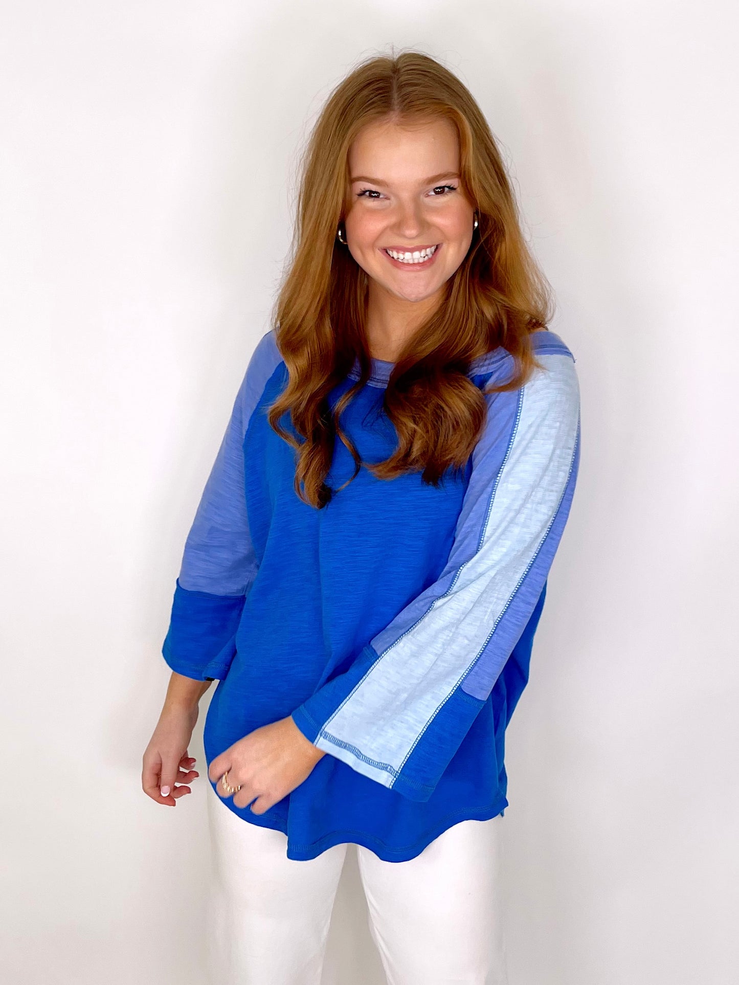 The Tonya Top-3/4 Sleeves-Easel-The Village Shoppe, Women’s Fashion Boutique, Shop Online and In Store - Located in Muscle Shoals, AL.