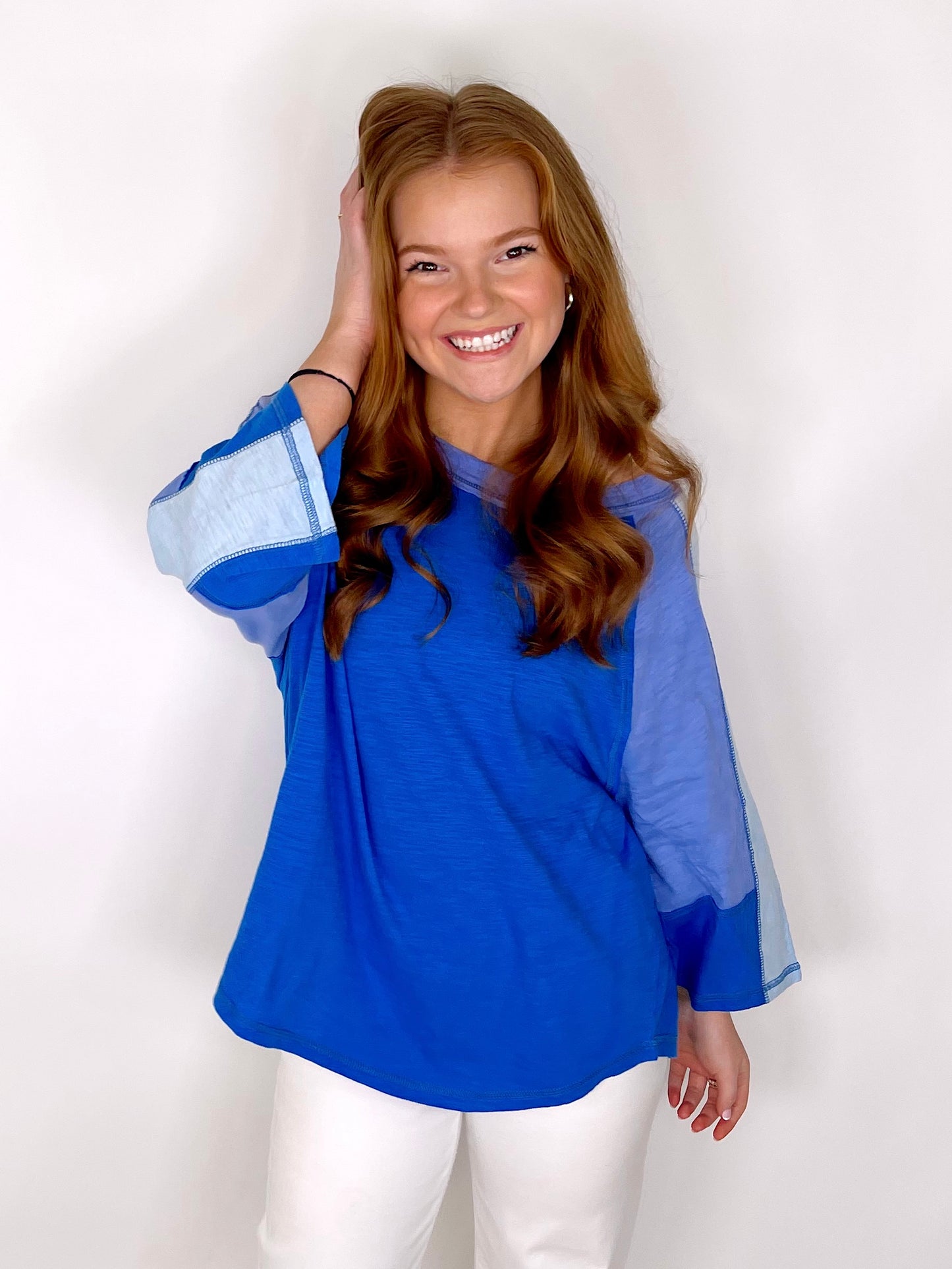 The Tonya Top-3/4 Sleeves-Easel-The Village Shoppe, Women’s Fashion Boutique, Shop Online and In Store - Located in Muscle Shoals, AL.