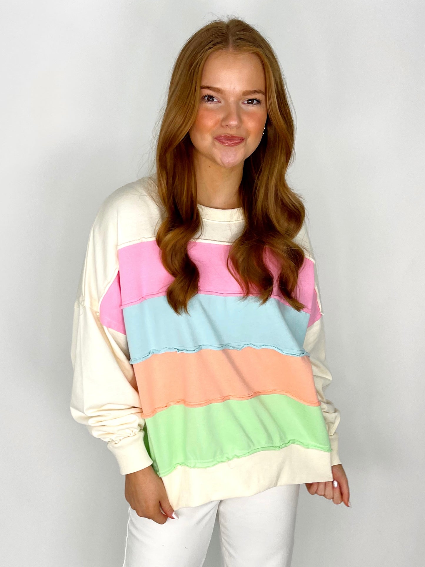 The Olivia Sweatshirt-Sweatshirt-Peach Love California-The Village Shoppe, Women’s Fashion Boutique, Shop Online and In Store - Located in Muscle Shoals, AL.