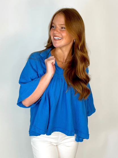 The Lanie Top-3/4 Sleeves-Ces Femme-The Village Shoppe, Women’s Fashion Boutique, Shop Online and In Store - Located in Muscle Shoals, AL.