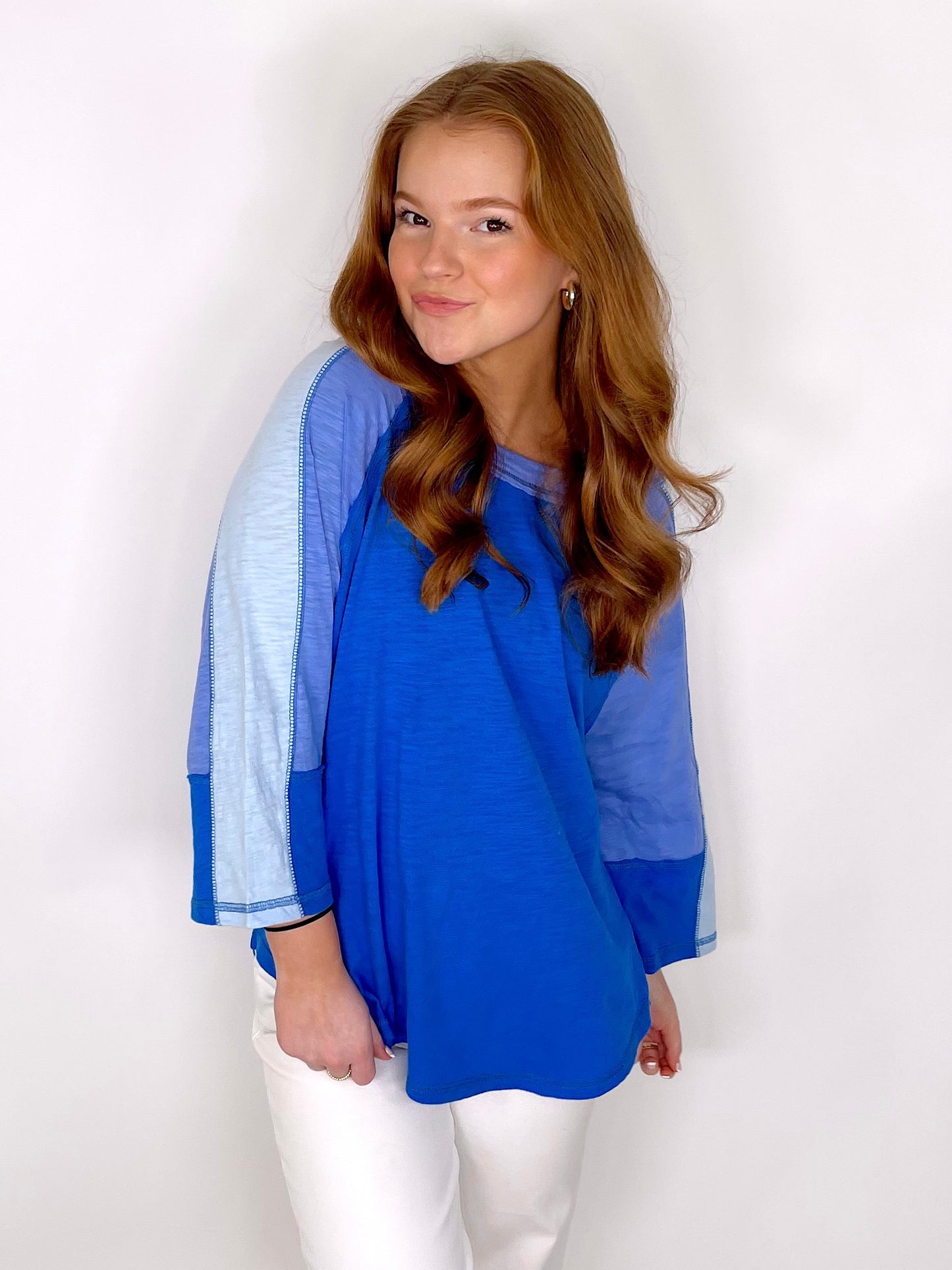 The Tonya Top-3/4 Sleeves-Easel-The Village Shoppe, Women’s Fashion Boutique, Shop Online and In Store - Located in Muscle Shoals, AL.