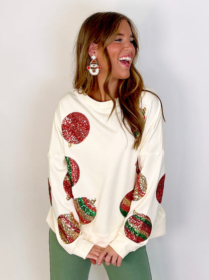 Deck the Halls Sweatshirt-Sweatshirt-Peach Love California-The Village Shoppe, Women’s Fashion Boutique, Shop Online and In Store - Located in Muscle Shoals, AL.