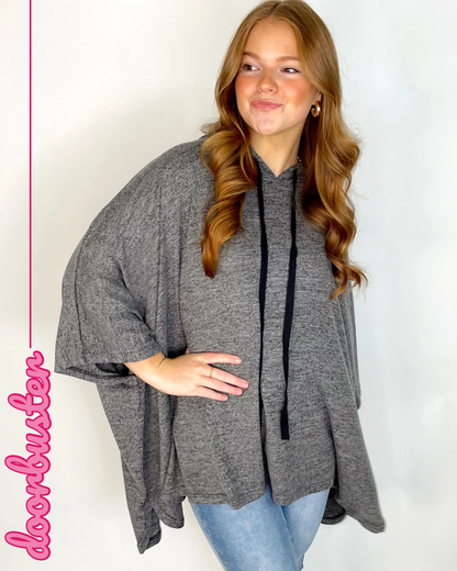 The Brittany Poncho | DOORBUSTER-Poncho-Cotton Bleu-The Village Shoppe, Women’s Fashion Boutique, Shop Online and In Store - Located in Muscle Shoals, AL.