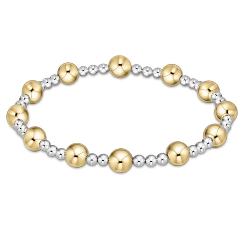 E-Newton Classic Sincerity Pattern 6mm Bead Bracelet - Mixed Metal-Bracelets-ENEWTON-The Village Shoppe, Women’s Fashion Boutique, Shop Online and In Store - Located in Muscle Shoals, AL.