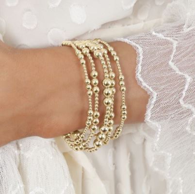 E Newton Classic Joy Pattern 4mm Bead Bracelet - Gold-Bracelets-ENEWTON-The Village Shoppe, Women’s Fashion Boutique, Shop Online and In Store - Located in Muscle Shoals, AL.