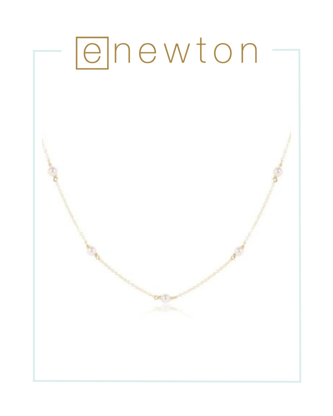 E Newton 15" Choker Simplicity Chain Gold - 4mm Pearl-Necklaces-ENEWTON-The Village Shoppe, Women’s Fashion Boutique, Shop Online and In Store - Located in Muscle Shoals, AL.