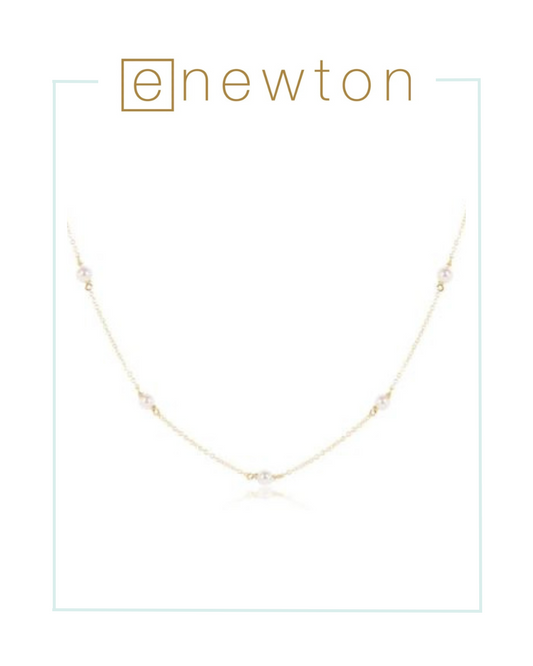 E Newton 15" Choker Simplicity Chain Gold - 4mm Pearl-Necklaces-ENEWTON-The Village Shoppe, Women’s Fashion Boutique, Shop Online and In Store - Located in Muscle Shoals, AL.