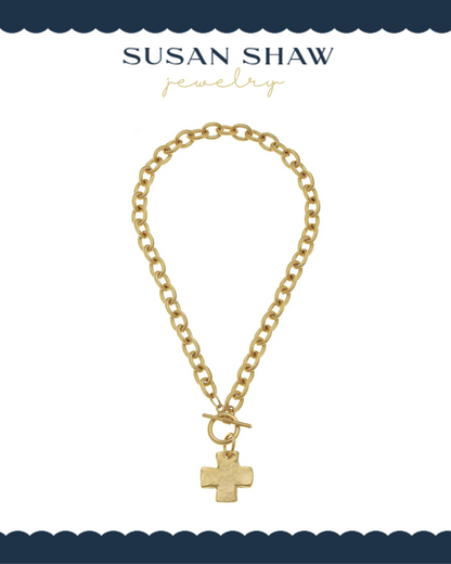 Susan Shaw | Cross Toggle Necklace-Necklaces-Susan Shaw-The Village Shoppe, Women’s Fashion Boutique, Shop Online and In Store - Located in Muscle Shoals, AL.