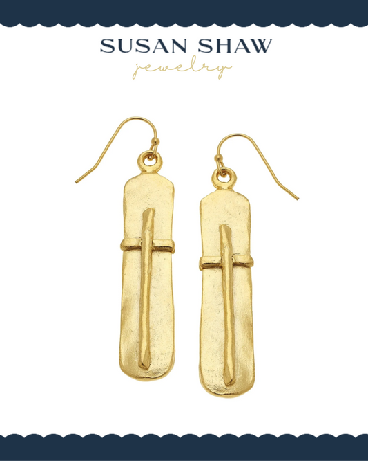 Susan Shaw | Bar Cross Earrings-Earrings-Susan Shaw-The Village Shoppe, Women’s Fashion Boutique, Shop Online and In Store - Located in Muscle Shoals, AL.