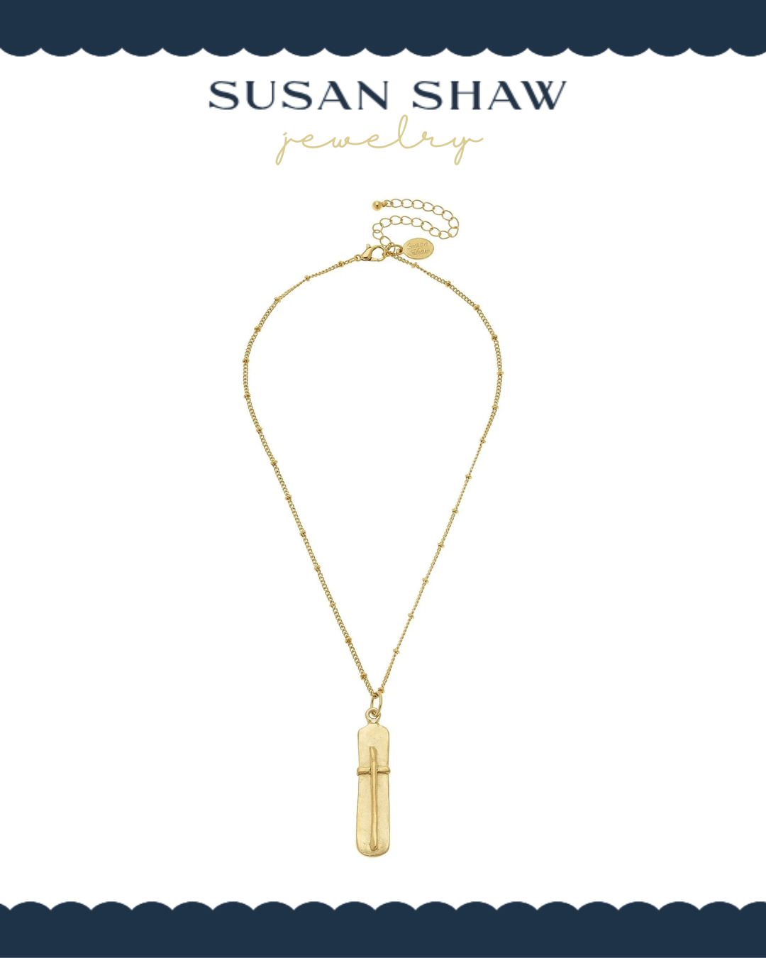 Susan Shaw | Delicate Bar Cross Necklace-Earrings-Susan Shaw-The Village Shoppe, Women’s Fashion Boutique, Shop Online and In Store - Located in Muscle Shoals, AL.