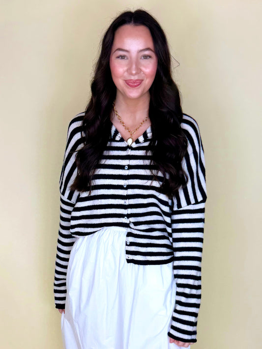 Striped Better Together Cardigan-Cardigans-Things Between-The Village Shoppe, Women’s Fashion Boutique, Shop Online and In Store - Located in Muscle Shoals, AL.