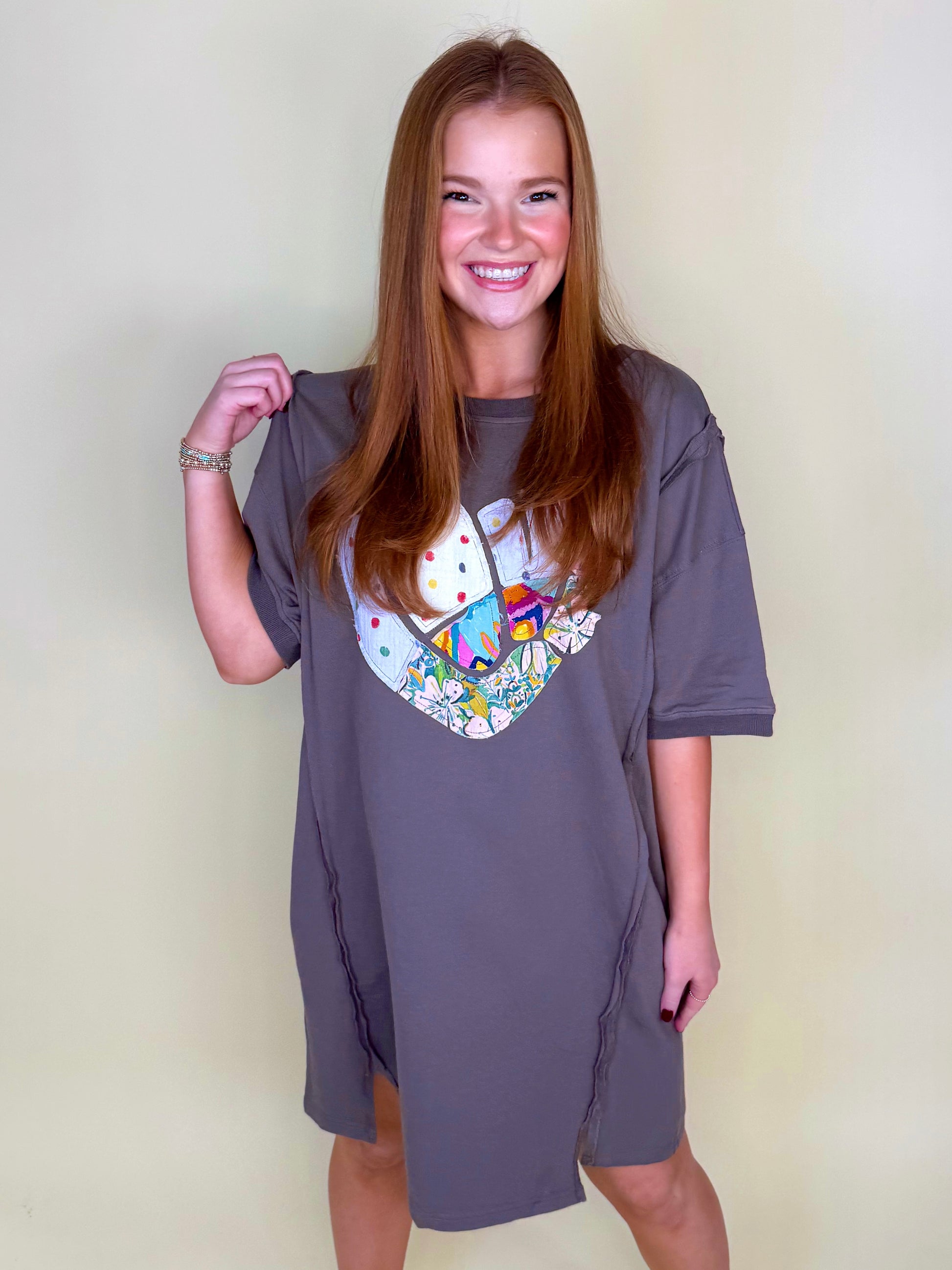 Crazy in Love Dress-T-Shirt Dress-Easel-The Village Shoppe, Women’s Fashion Boutique, Shop Online and In Store - Located in Muscle Shoals, AL.