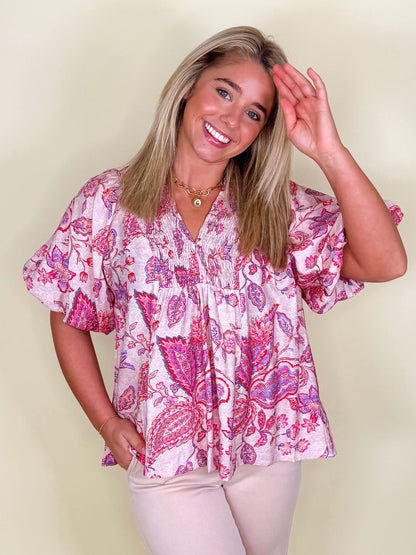 The Junie Top-Short Sleeves-Umgee-The Village Shoppe, Women’s Fashion Boutique, Shop Online and In Store - Located in Muscle Shoals, AL.