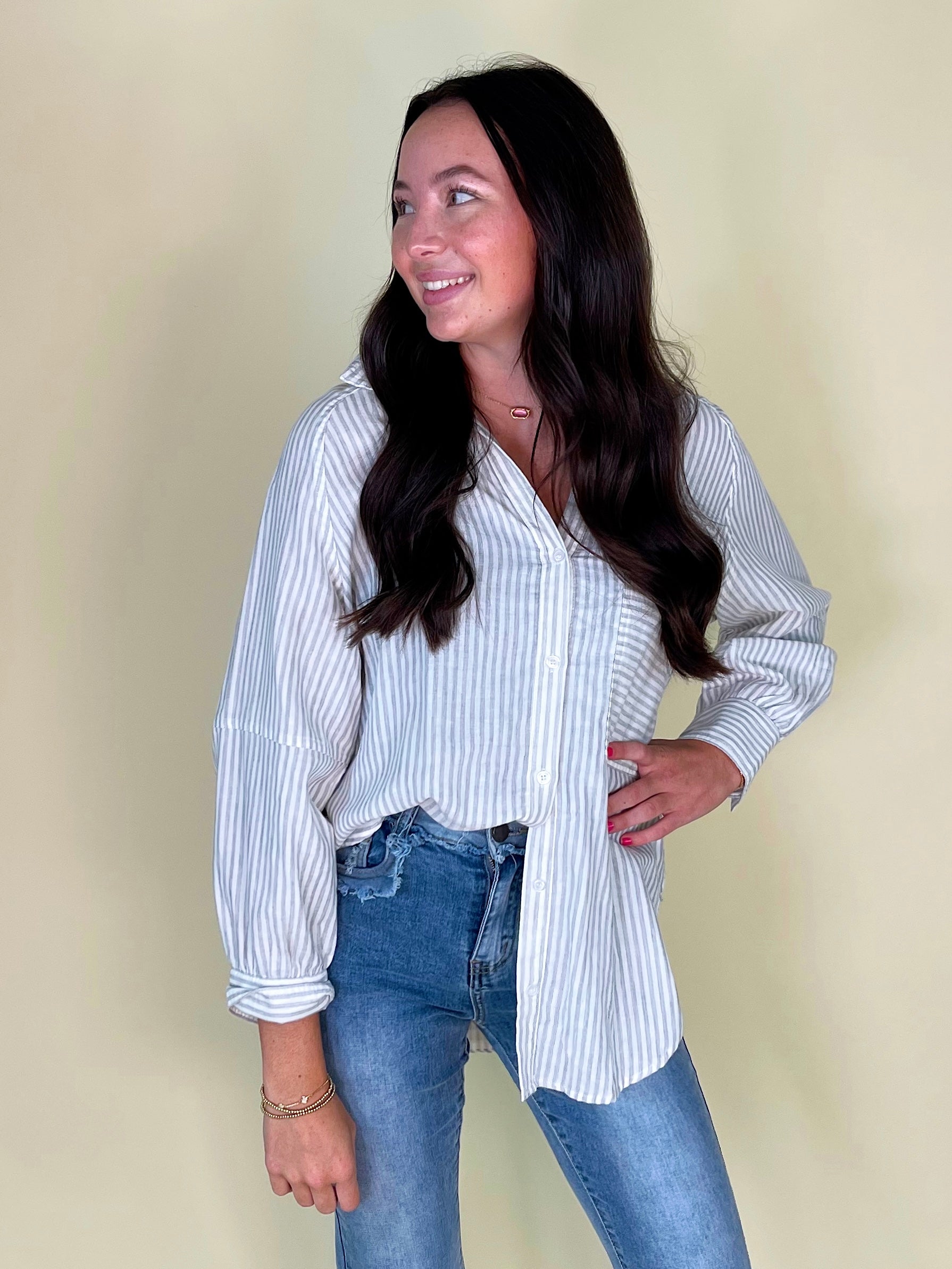 The Landry Top-Button-Ups-Mustard Seed-The Village Shoppe, Women’s Fashion Boutique, Shop Online and In Store - Located in Muscle Shoals, AL.