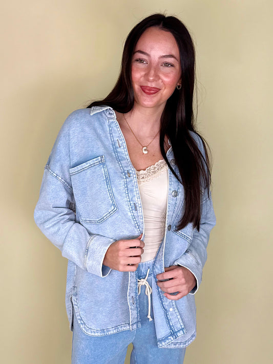 The All Day Knit Denim Jacket | Z Supply-Jackets-Z Supply-The Village Shoppe, Women’s Fashion Boutique, Shop Online and In Store - Located in Muscle Shoals, AL.