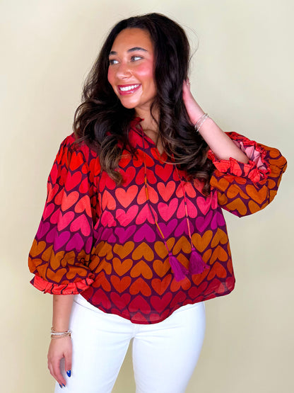 Lots of Love Blouse | Ivy Jane-3/4 Sleeves-Ivy Jane-The Village Shoppe, Women’s Fashion Boutique, Shop Online and In Store - Located in Muscle Shoals, AL.