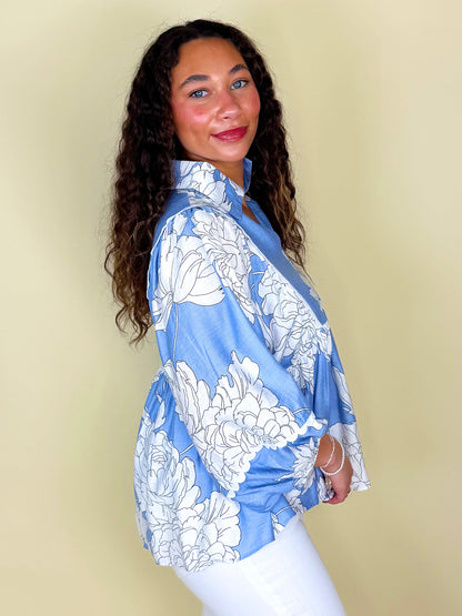 The Essie Blouse-3/4 Sleeves-Entro-The Village Shoppe, Women’s Fashion Boutique, Shop Online and In Store - Located in Muscle Shoals, AL.