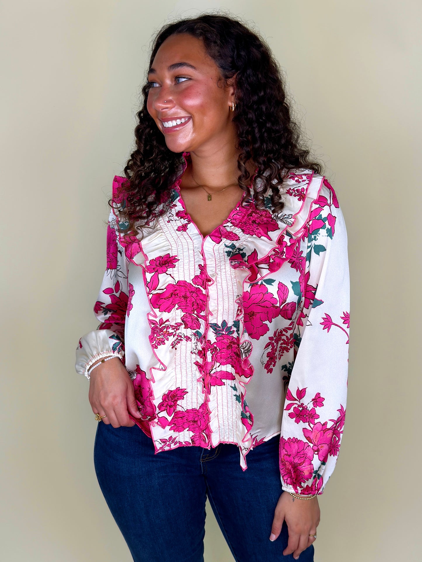 The Oakley Blouse-Long Sleeves-Entro-The Village Shoppe, Women’s Fashion Boutique, Shop Online and In Store - Located in Muscle Shoals, AL.