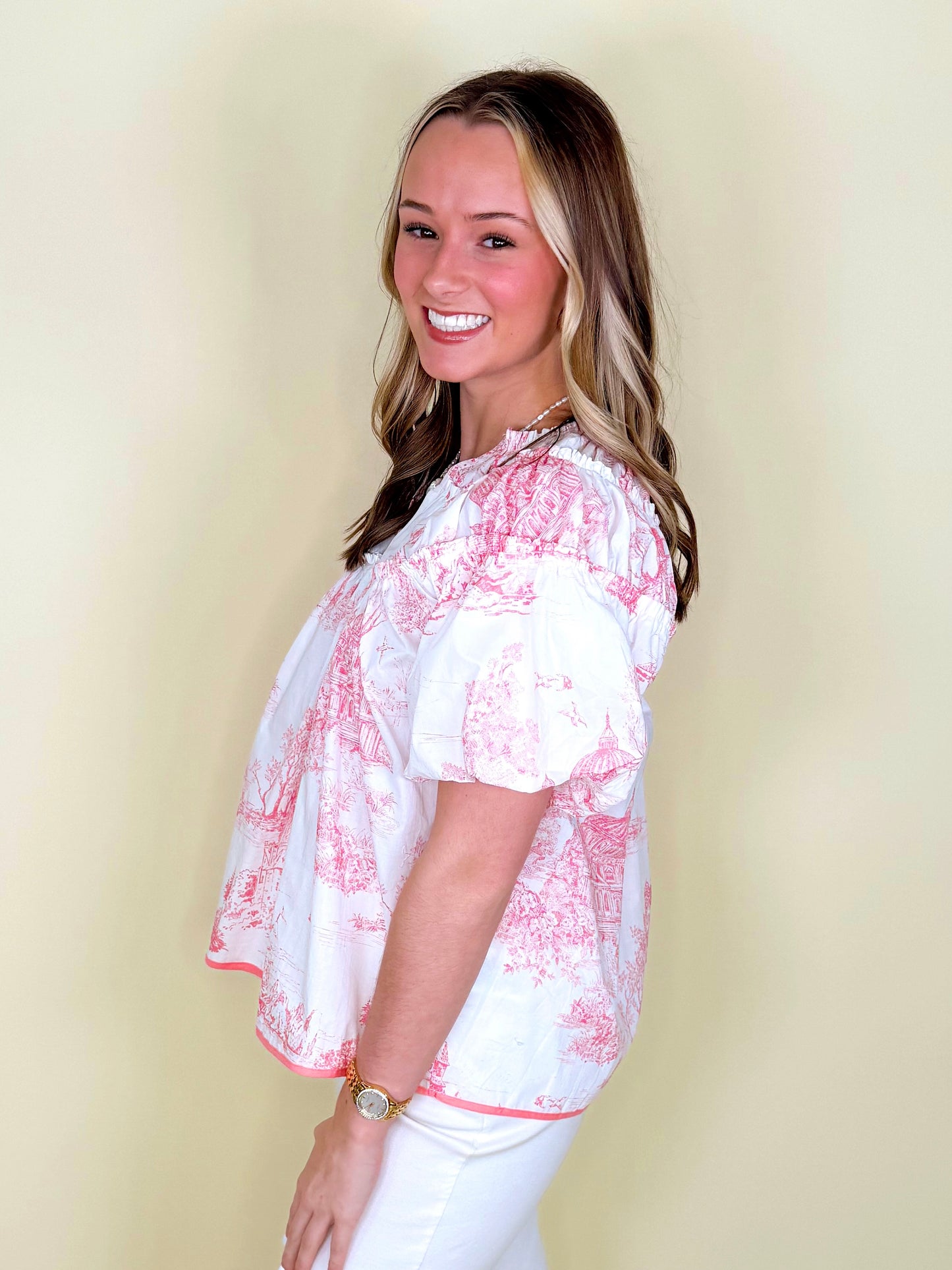 The Lillian Blouse-Short Sleeves-Umgee-The Village Shoppe, Women’s Fashion Boutique, Shop Online and In Store - Located in Muscle Shoals, AL.