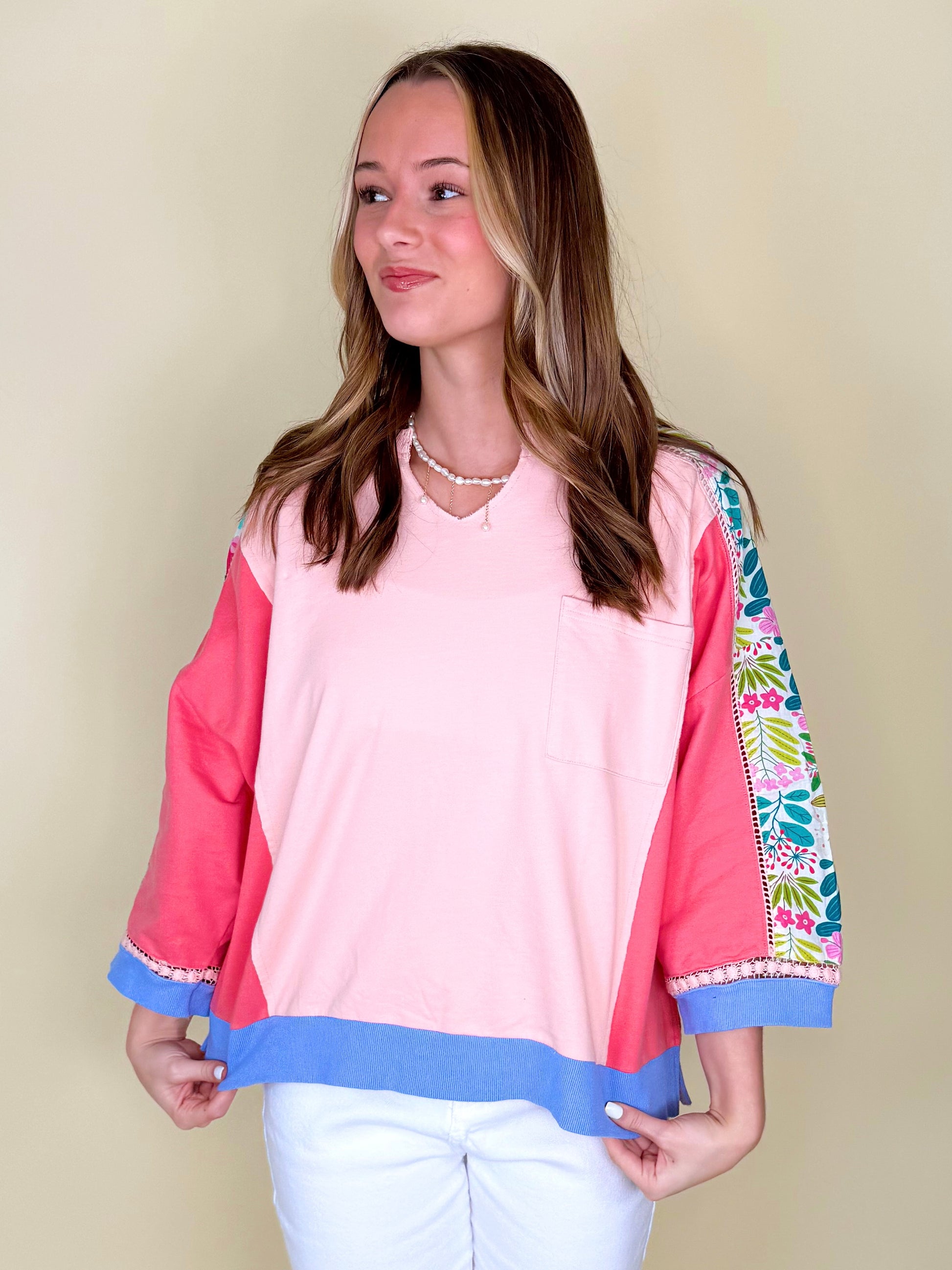 The Stevie Top-Short Sleeves-Easel-The Village Shoppe, Women’s Fashion Boutique, Shop Online and In Store - Located in Muscle Shoals, AL.