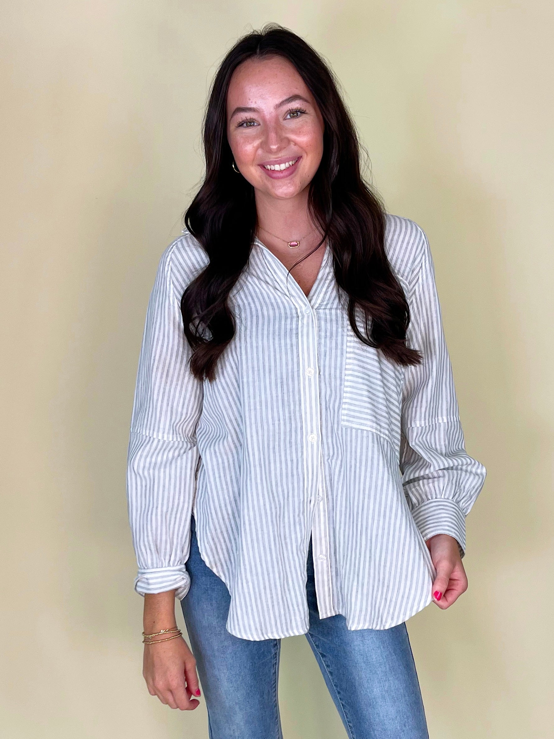 The Landry Top-Button-Ups-Mustard Seed-The Village Shoppe, Women’s Fashion Boutique, Shop Online and In Store - Located in Muscle Shoals, AL.