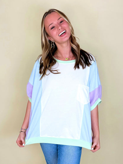 The Tori Top-Short Sleeves-Easel-The Village Shoppe, Women’s Fashion Boutique, Shop Online and In Store - Located in Muscle Shoals, AL.