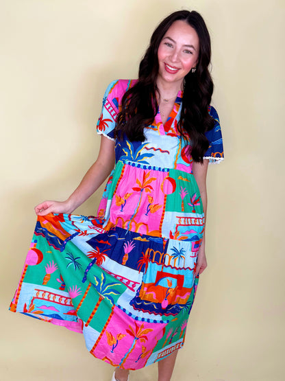 The Key West Midi Dress-Midi Dress-THML-The Village Shoppe, Women’s Fashion Boutique, Shop Online and In Store - Located in Muscle Shoals, AL.