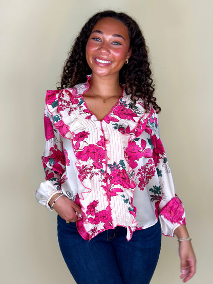 The Oakley Blouse-Long Sleeves-Entro-The Village Shoppe, Women’s Fashion Boutique, Shop Online and In Store - Located in Muscle Shoals, AL.