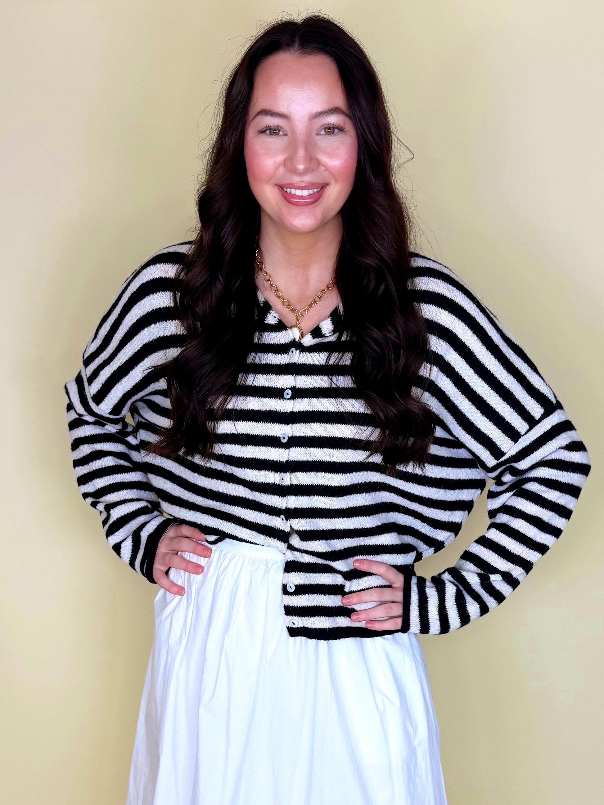 Striped Better Together Cardigan-Cardigans-Things Between-The Village Shoppe, Women’s Fashion Boutique, Shop Online and In Store - Located in Muscle Shoals, AL.