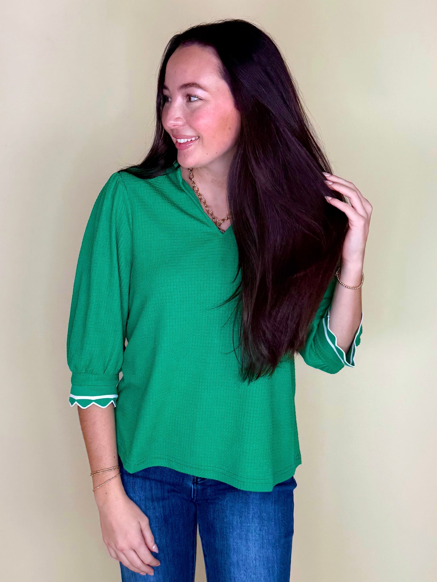 The Mackinley Top-3/4 Sleeves-VOY-The Village Shoppe, Women’s Fashion Boutique, Shop Online and In Store - Located in Muscle Shoals, AL.