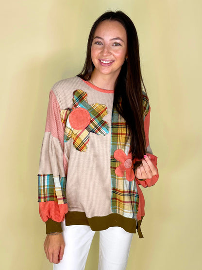 The Jordan Top-Long Sleeves-Easel-The Village Shoppe, Women’s Fashion Boutique, Shop Online and In Store - Located in Muscle Shoals, AL.