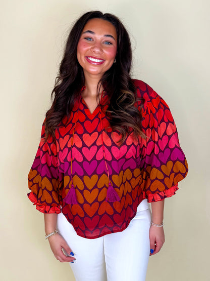 Lots of Love Blouse | Ivy Jane-3/4 Sleeves-Ivy Jane-The Village Shoppe, Women’s Fashion Boutique, Shop Online and In Store - Located in Muscle Shoals, AL.