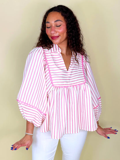 The Eloise Blouse-3/4 Sleeves-Entro-The Village Shoppe, Women’s Fashion Boutique, Shop Online and In Store - Located in Muscle Shoals, AL.