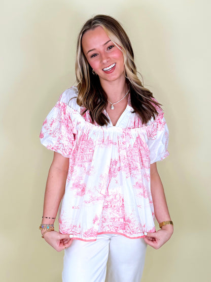 The Lillian Blouse-Short Sleeves-Umgee-The Village Shoppe, Women’s Fashion Boutique, Shop Online and In Store - Located in Muscle Shoals, AL.