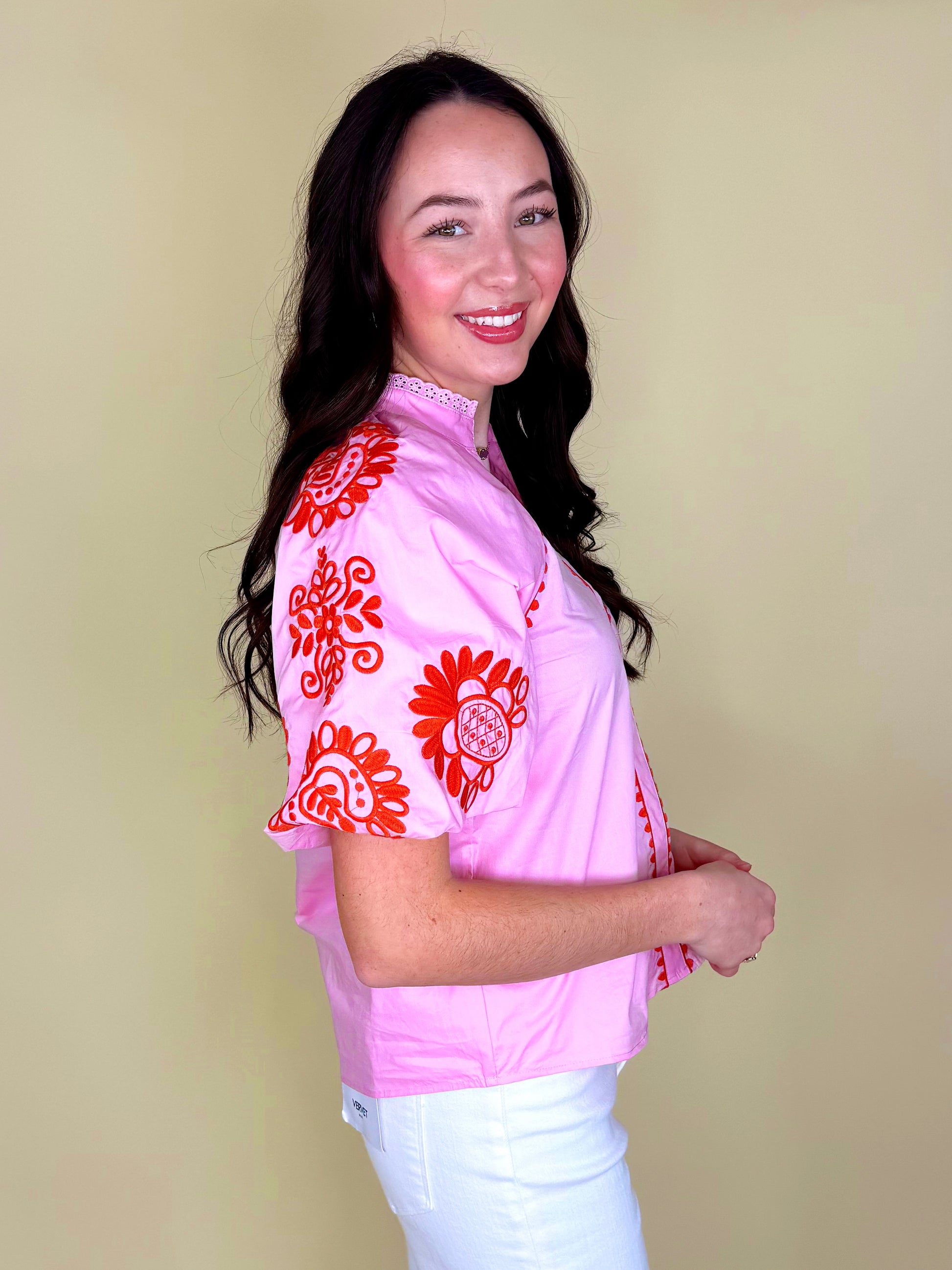 The Cambrie Top-Short Sleeves-THML-The Village Shoppe, Women’s Fashion Boutique, Shop Online and In Store - Located in Muscle Shoals, AL.