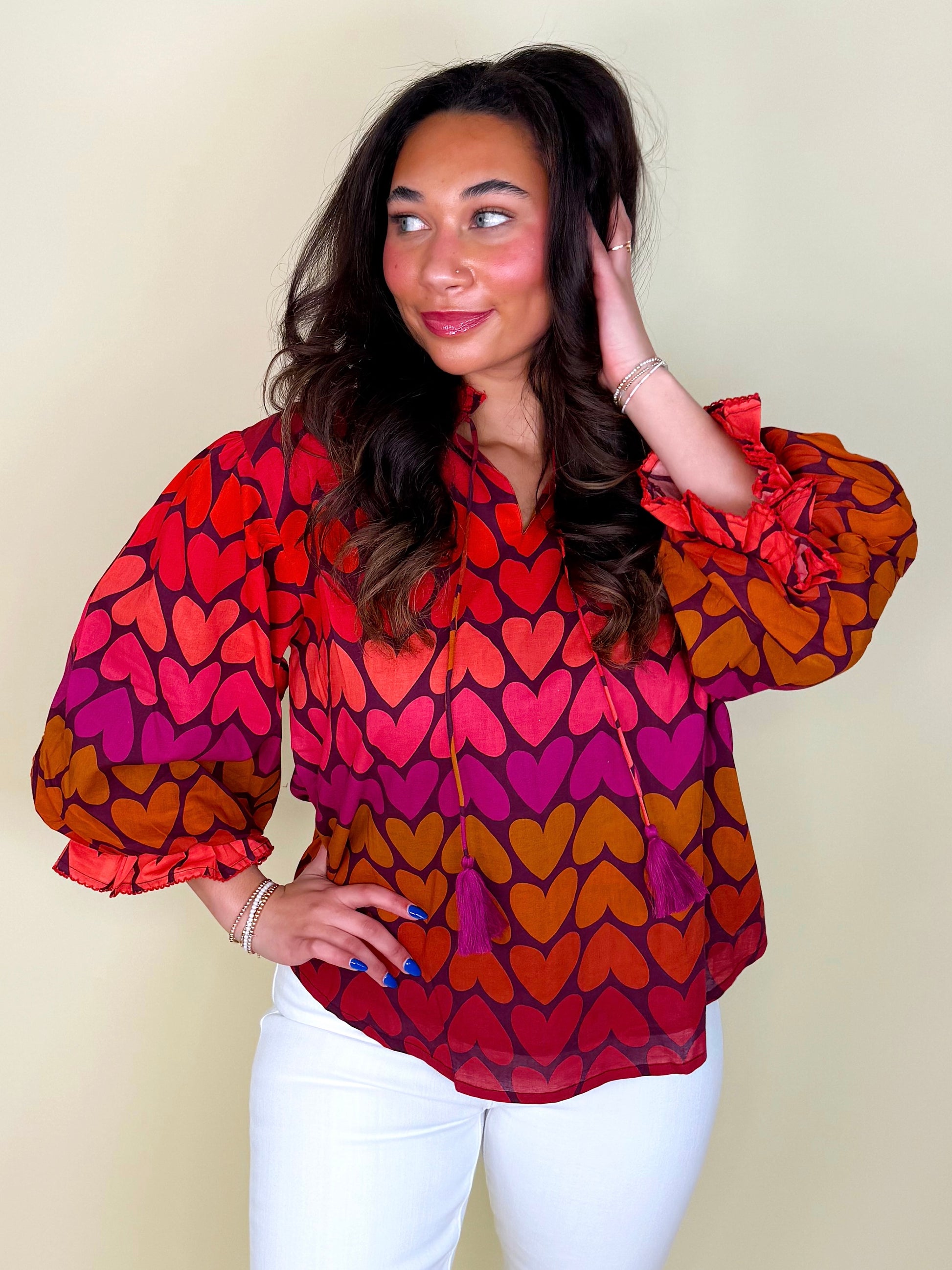 Lots of Love Blouse | Ivy Jane-3/4 Sleeves-Ivy Jane-The Village Shoppe, Women’s Fashion Boutique, Shop Online and In Store - Located in Muscle Shoals, AL.