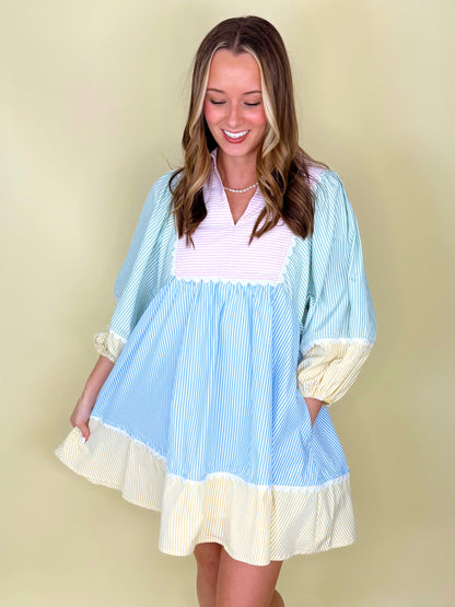 Color Me Pastel Dress-Mini Dress-Entro-The Village Shoppe, Women’s Fashion Boutique, Shop Online and In Store - Located in Muscle Shoals, AL.