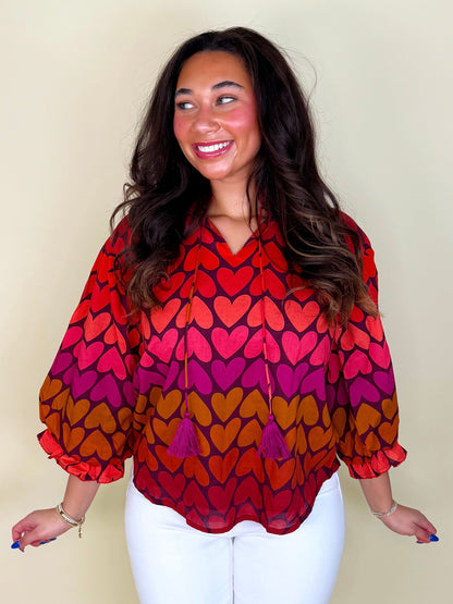 Lots of Love Blouse | Ivy Jane-3/4 Sleeves-Ivy Jane-The Village Shoppe, Women’s Fashion Boutique, Shop Online and In Store - Located in Muscle Shoals, AL.