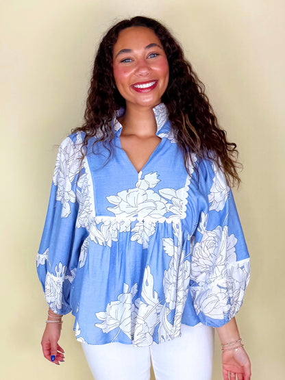 The Essie Blouse-3/4 Sleeves-Entro-The Village Shoppe, Women’s Fashion Boutique, Shop Online and In Store - Located in Muscle Shoals, AL.