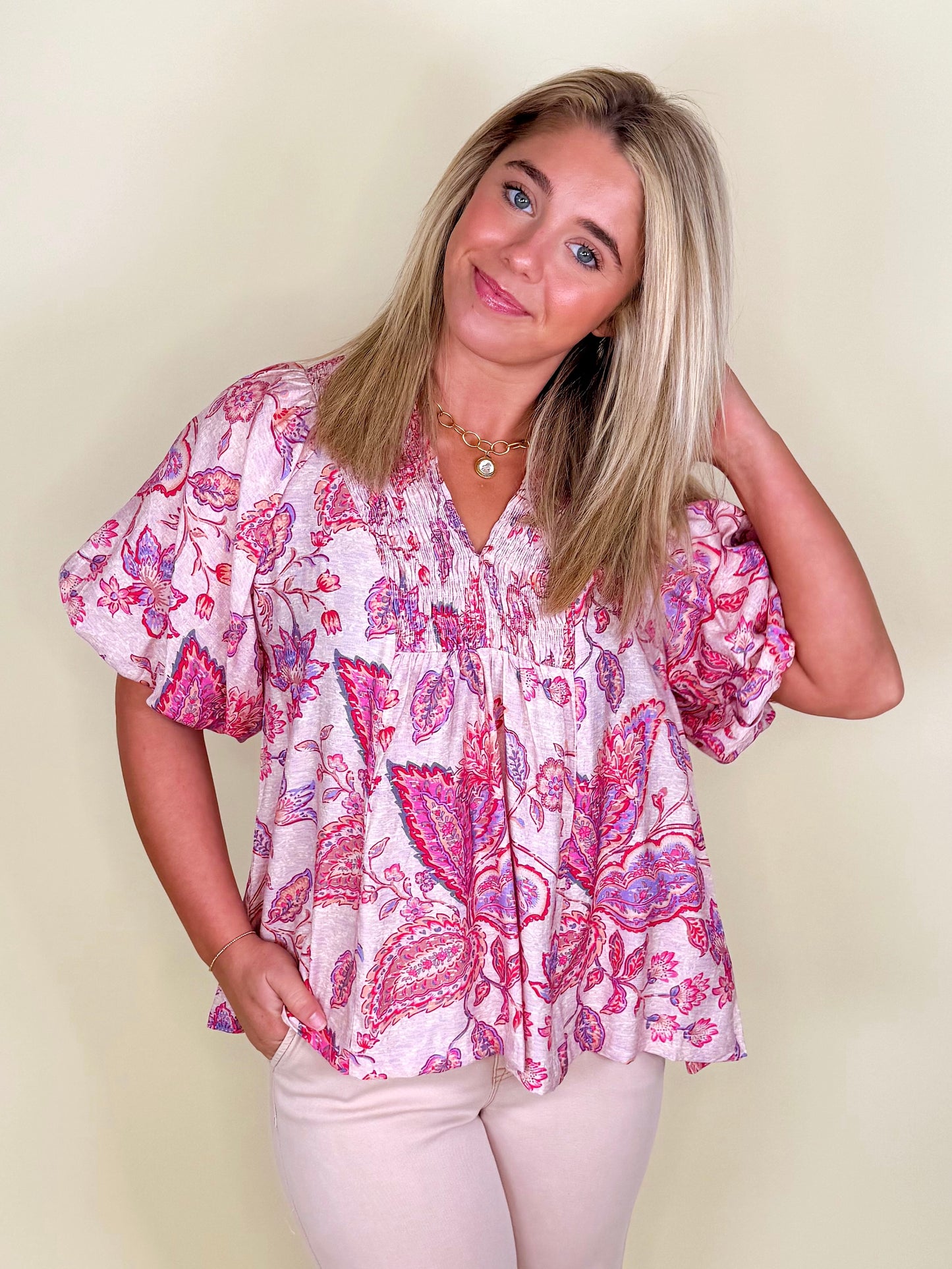 The Junie Top-Short Sleeves-Umgee-The Village Shoppe, Women’s Fashion Boutique, Shop Online and In Store - Located in Muscle Shoals, AL.